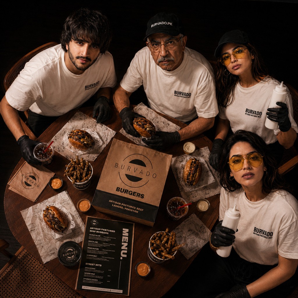Burgers on the crew table